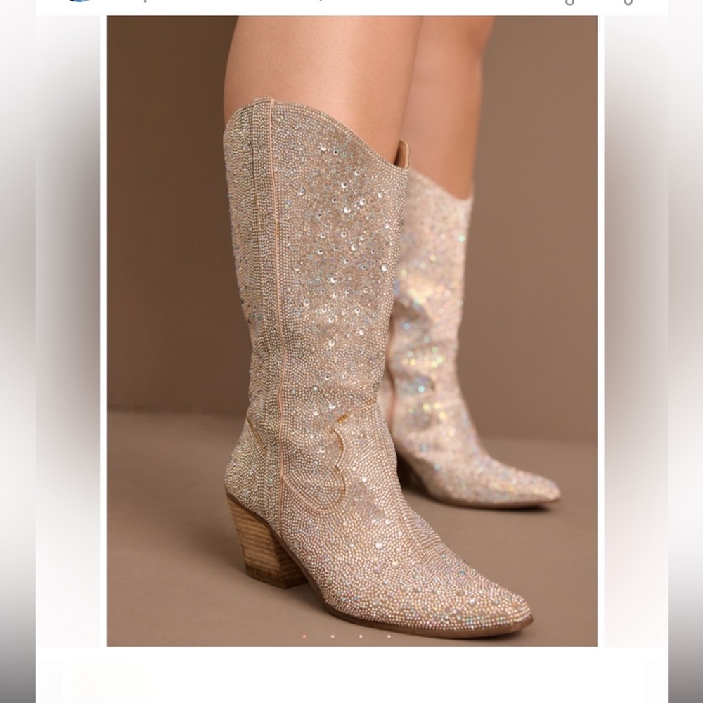 ERAS ✨ Arula Memphis Wide Width & Calf Rhinestone Boots 9 NWOT no box unworn